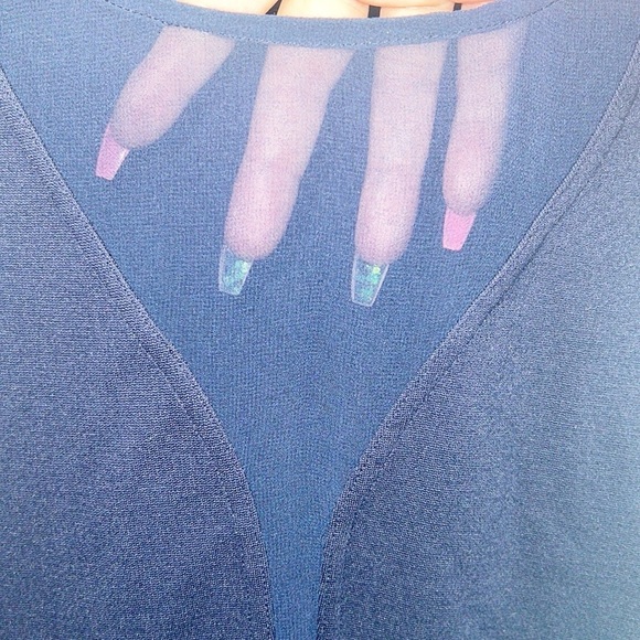 Victoria's Secret Y2K Navy Blue Mini Peplum Mesh Tank Dress - Picture 4 of 12